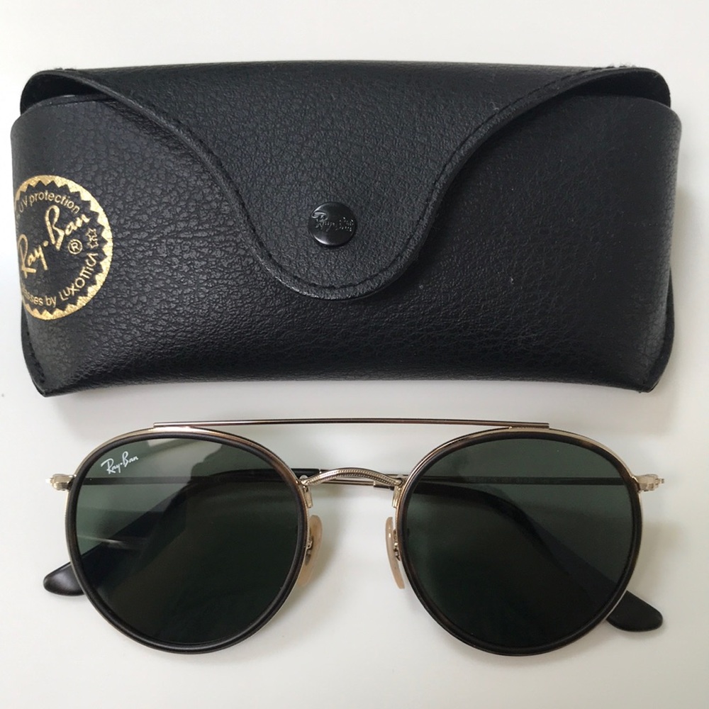 RAYBAN Double Bridge Round Sunglasses